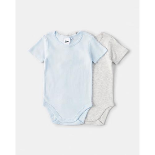 2 Pack Cotton Short Sleeve Bodysuits - Kmart