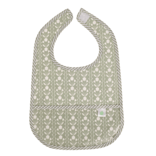 The Wipe It Bib, Sage Floral - Apple of My Isla Bibs | Maisonette