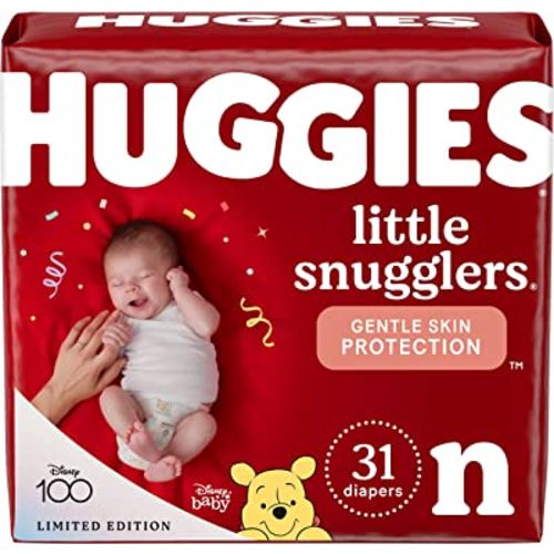 HUGGIES Newborn Diapers - Huggies Little Snugglers Disposable Baby Diapers, 31ct, Jumbo pack