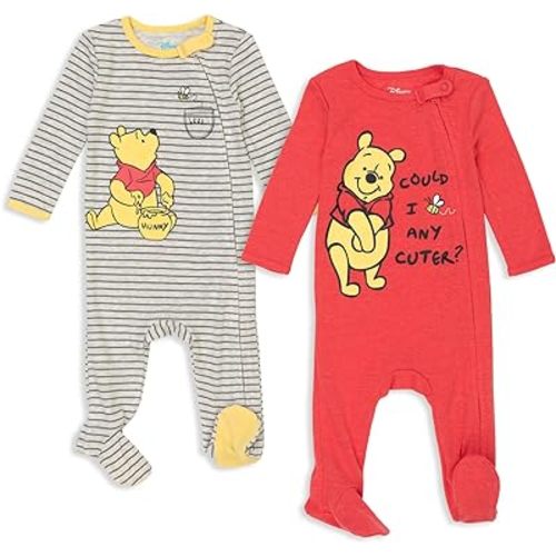 Disney Baby Boys' 2-Pack Footed One-Piece Sleep N' Play Newborn to Infant