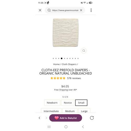 Cloth-eez Prefold Diapers - Organic Natural Unbleached