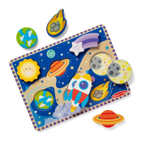 Melissa & Doug Space Wooden Chunky Learning Puzzle - 7 Pieces - FSC Certified