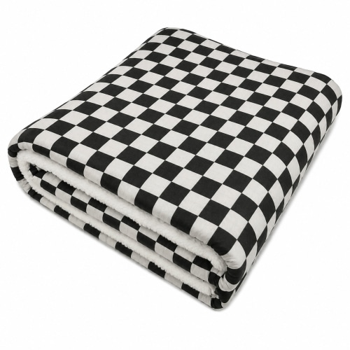 Black Checkered Bamboo Blanket