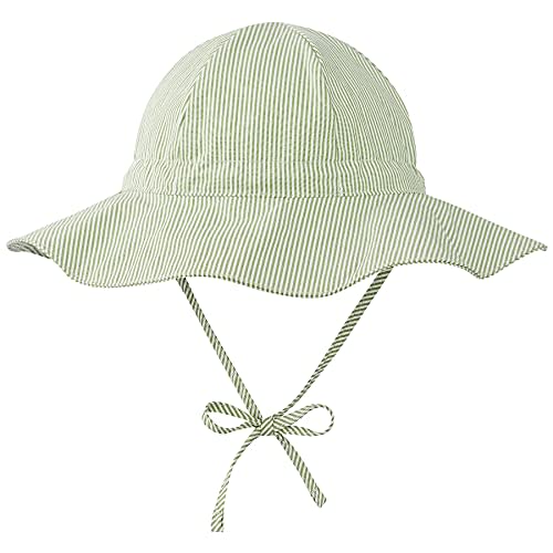 Zando UPF 50+ Baby Sun Hat for Baby Girl Boy 0-4T - Wide Brim Toddler Bucket Hat Adjustable Strap Infant Hats for Outdoor