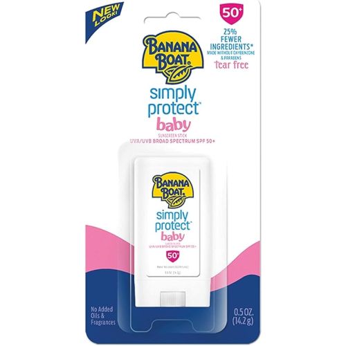 Banana Boat Baby Sunscreen Stick SPF 50 | Travel Sunscreen for Babies, Oxybenzone-Free, Baby Sunblock SPF 50, Pediatrician Tested, 0.5oz
