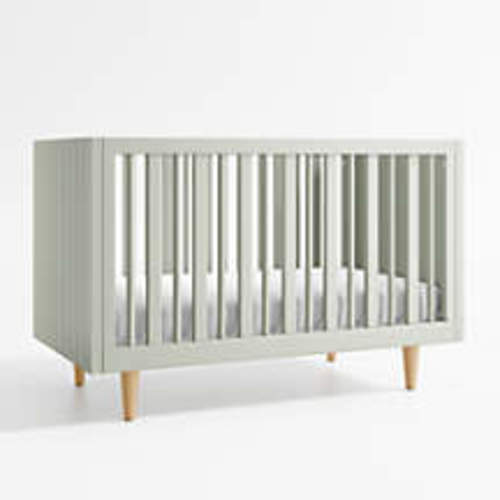 Finn Sage Green Wood Convertible Crib