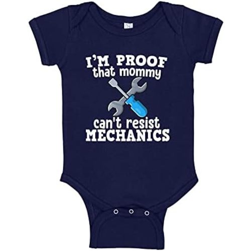 I'm Proof My Mommy Can't Resist Mechanics Baby One Piece Or Toddler T-Shirt for Mechanic Daddy