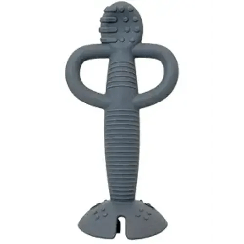 Busy Baby Teething Spoon is Dishwasher Safe in Food Grade Silicone (Pewter)