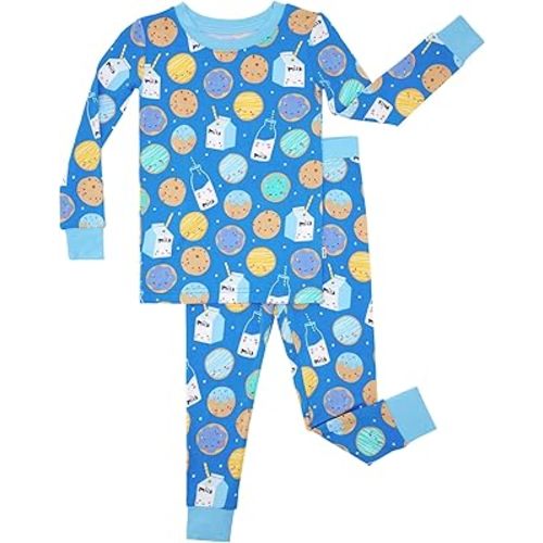 Little Sleepies Two-Piece Pajama Set for Boys & Girls, Soft Viscose from Bamboo Toddler Pajamas for Kids, Family Matching PJs