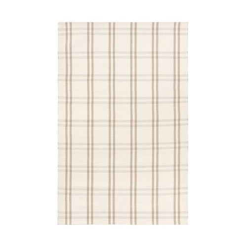 Woven Plaid Cotton Wool Blend Rug