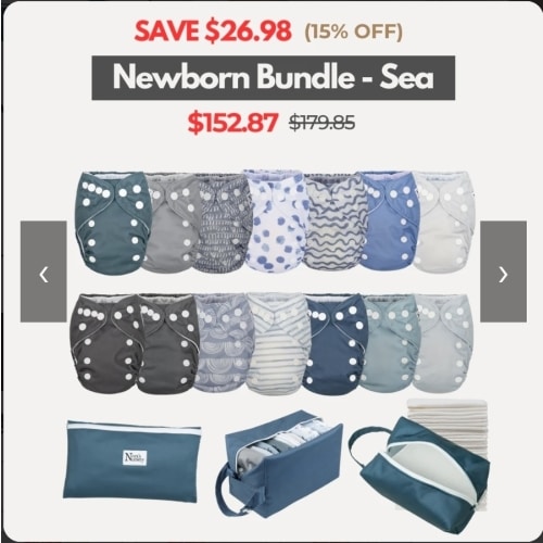 cloth diapers Newborn Bundle Sea