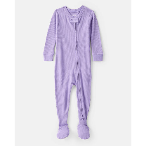 Baby Girl PurelySoft Long-Sleeve 2-Way Zip 1-Piece Pajamas - Purple - Carter's | Carter's