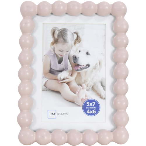 Mainstays Blush Pink Bubble Bead 5 x 7 Picture Frame, Matted to 4 x 6