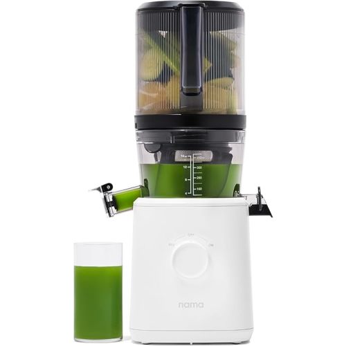 Nama J2 Cold Press Juicer – Self Feeding for Hands-Free Operation with Wide Mouth Hopper for Whole Recipe Loading, Zero Waste Masticating Juicer For More Juice, Less Pulp – Easy Cleanup & Assembly