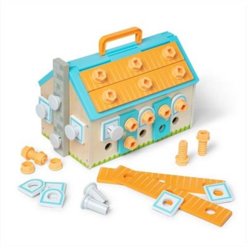 Melissa & Doug Build A House Toolbox Play Set with 4pk Tool Set and 51 Building Pieces