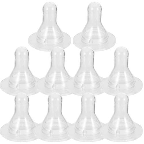 WHAMVOX 10 Pcs Feeding Bottle Replacement Nipples Baby 3.80X3.80X1.40CM Transparent