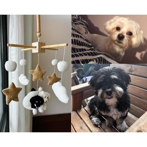 Custom Baby Mobile, Custom Crochet Dog, Neutral Nursery Mobile, Baby Crib Mobile, Nursery Worker Gift, New Baby Gift, Custom Portrait Dog