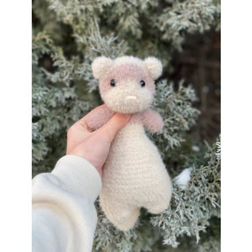 Fuzzy Weighted Ferret, Crochet Plushie, Soup Belly, Made with Soft Yarn, Handmade
