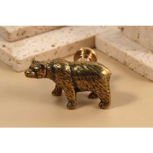 Antique Bear Knobs , aged Bear drawer pulls, custom engraved wardrobe Knobs decorative Cabinet Knobs Modern Drawer Knob