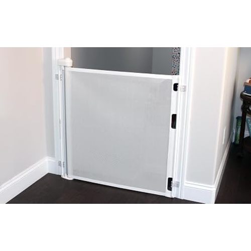 Retract-A-Gate 72 Inch White Retractable Baby and Dog Gate, Made in USA