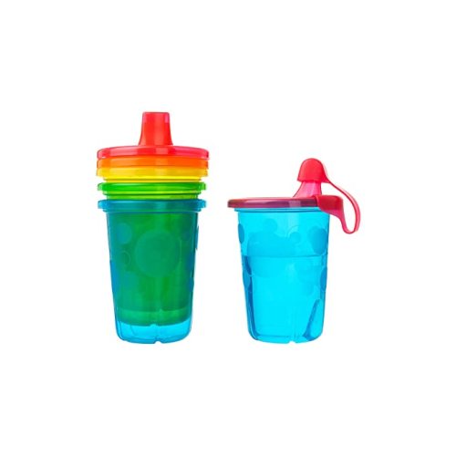 Take & Toss Toddler Sippy Cups - Multicolored Toddler Cups with Lids - Toddler Sippy Cups and Party Supplies - Baby Feeding Essentials - 10 Oz - 4 Count