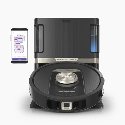 Shark PowerDetect 2-in-1 Robot Vacuum and Mop with NeverTouch Pro Base (Black)