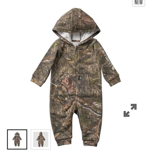 Boys' Long Sleeve Zip-Front Hooded Camo Coverall (Baby) | Carhartt