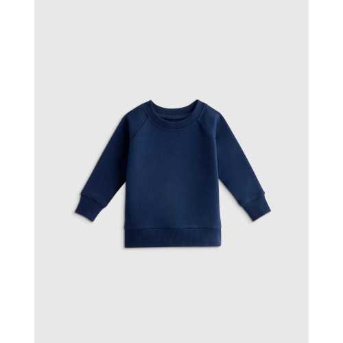 Organic Cotton French Terry Crew Neck Sweatshirt - Baby in Navy