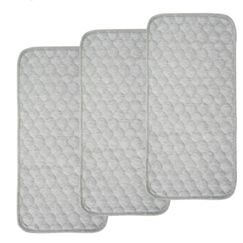 BlueSnail Quilted Thicker Waterproof Changing Pad Liners 3 Count(Gray 13” x 27”)