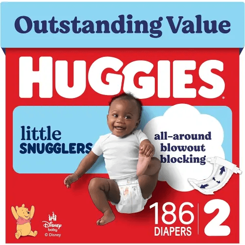 Huggies Little Snugglers Diapers Size 2, 186 Count (3 Packs of 62)