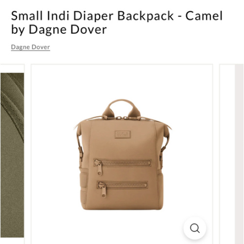 Small Indi Diaper Backpack - Camel by Dagne Dover