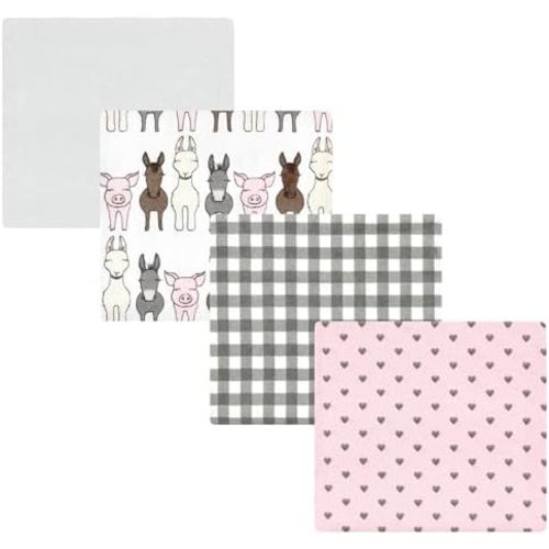 Luvable Friends Hudson Baby Flannel Receiving Blankets 4pk