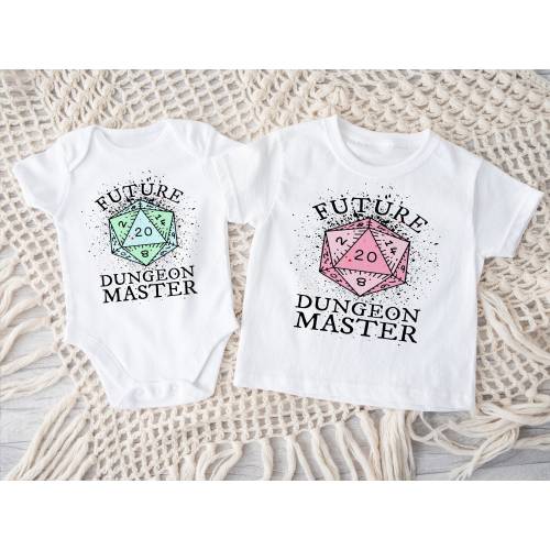 Dungeons and Dragons Future Master Cute Nerd Baby Toddler ONESIE ® by Gerber® Bodysuit Tee Hoodie Nerdy Dad Mom Parent Shower Gift DND D&D