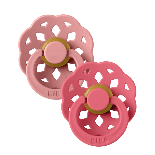 Boheme Pacifiers 2 Pack - Dusty Pink/Coral