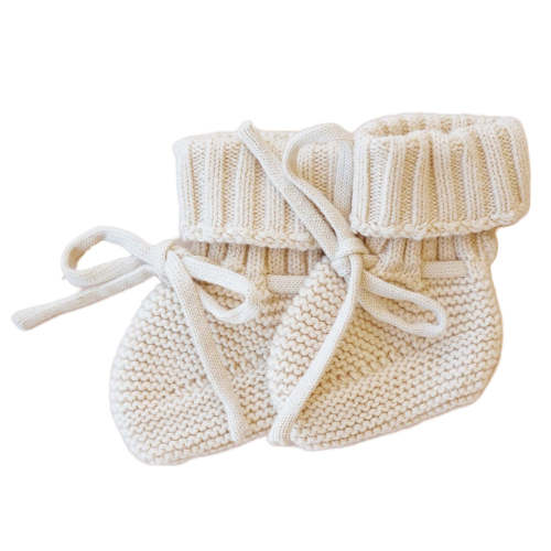 Knit Baby Booties | Sand