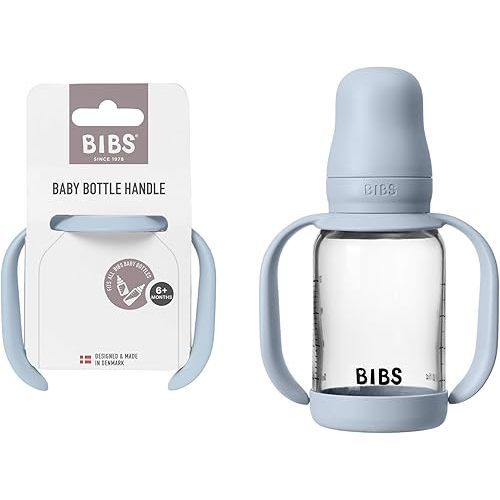 Bibs | Baby Bottle Handle | Easy & Comfortable Grip | Non-Slip Surface | BPA-Free | Dishwasher Safe | BIBS Baby Bottle Accessories | Ages 6+ Months | Baby Blue