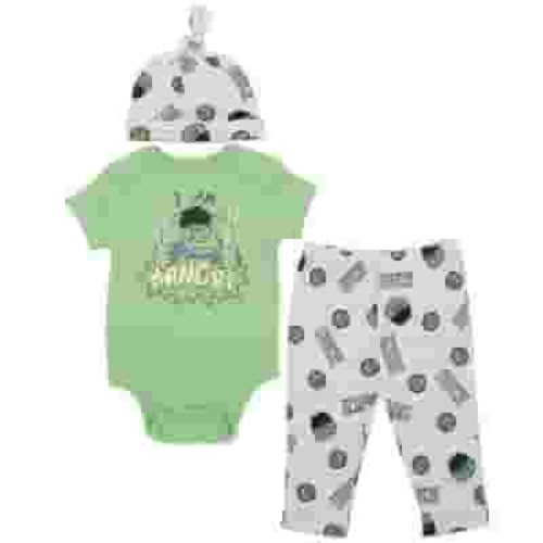 Marvel Avengers Hulk Infant Baby Boys 3 Piece Outfit Set: Cuddly Bodysuit Pants Hat green / Gray 12 Months