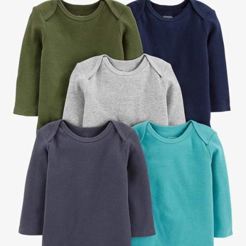 Simple Joys by Carter's Baby Boys Long-Sleeve Bodysuit Pack of 5Bodysuit