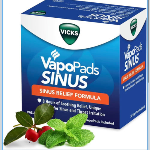 Vicks VapoPads Sinus Relief Formula - Vapor Pads Refill for Vicks Humidifiers and Steam Inhalers, Scent Pads for Sinus Congestion and Throat Irritation, 20-Pack, Box Color May Vary