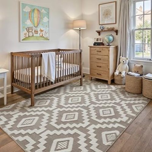 PureCozy Super Soft Shag Rug 4x6 for Living Room Modern Brown Washable Small Area Rugs High Pile Non-Shedding Throw Rugs Non Slip Indoor Office Carpet for Playroom Bedroom Home Aesthetic Decor