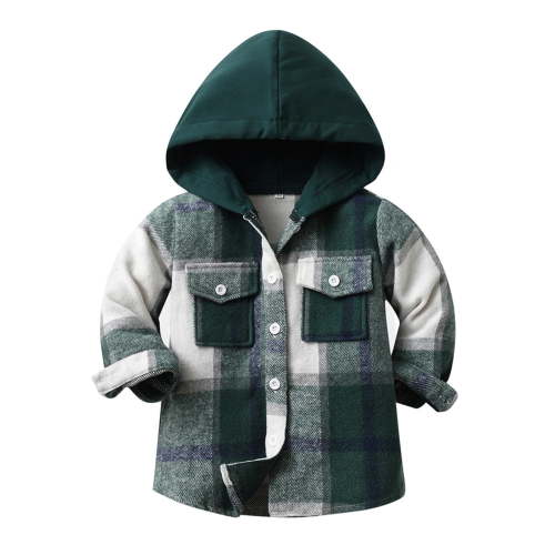 Atogsazn Toddler Boys Plaid Shirt Shacket Jackets Clearance Kids Toddler Flannel Shirt Jacket Plaid Long Sleeve Shacket Baby Boys Girls Fall Shirt Coat Outwear 18-24 Months Green