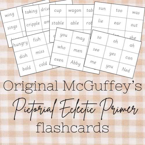 Original McGuffey's Pictorial Eclectic Primer Flashcards