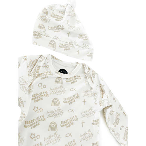 Fearfully & Wonderfully Made Bamboo Gown & Matching Beanie – OUR HOUSE ABOVE