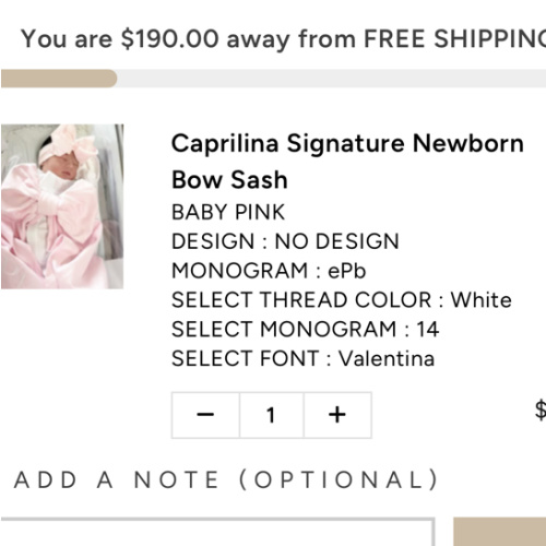 Caprilina Signature Newborn Bow Sash