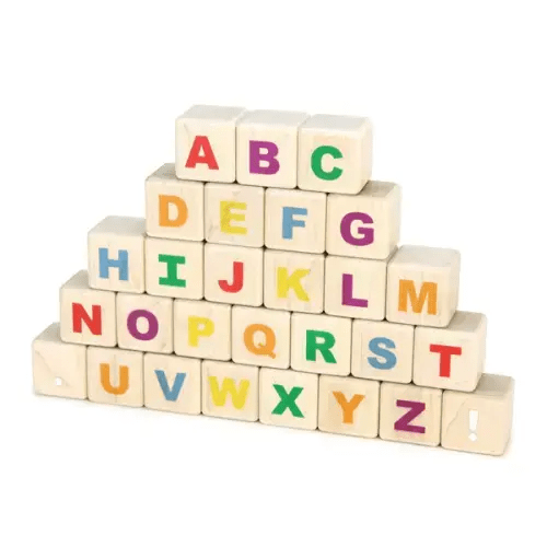 28 pc. Rainbow Uppercase Letters Alphabet Blocks