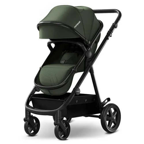 Mompush Meteor 2-in-1 Stroller - Forest Fabric Silver Frame