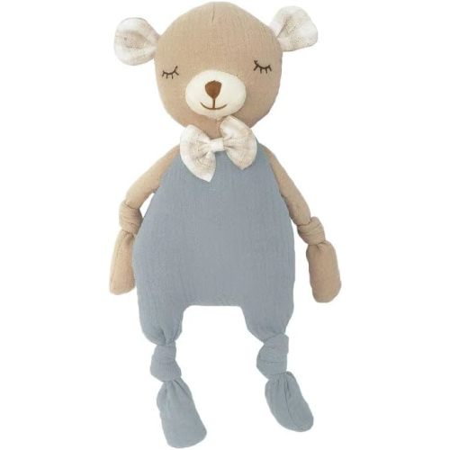 MON AMI Petit Bear Knotted Soft Doll 12”, Muslin Cloth Doll for Infants and Toddlers, Huggable Bear Plush Toy