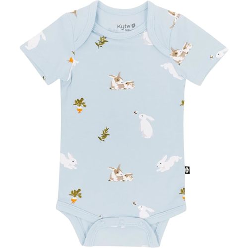 KYTE BABY Short Sleeve Unisex Baby Bodysuits, Rayon Made From Bamboo Material