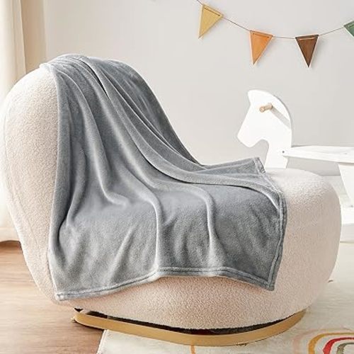 BEDELITE Baby Blankets for Boys and Girls 30" x 40", Soft Cozy Fuzzy Fleece Blanket for Kids Infant Newborn, Warm and Breathable Toddler Blanket for Crib Stroller Bed Travel, Grey
