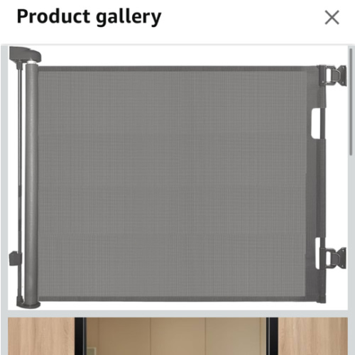 Retractable Baby Gate for Stairs – 33” Height, Expands up to 55” Width – Safety Gate for Infants, Toddlers, Dogs & Pets – Easy Install, Secure Closure, Gray Mesh Design for Indoor & Outdoor Use